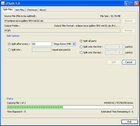 Jfsplit File Splitter And Joiner Download Sourceforge Net