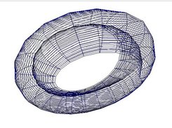 Mesh of NURBS surface as generated by jgeom and rendered by Xj3D browser