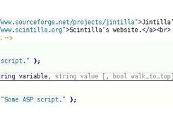 Scintilla editing HTML with a PHP calltip.