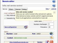 IR-Admin manages infra-red service's options