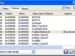 Lists of classes, their handles and captions