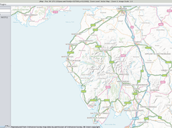 Ordnance Survey map showing search feature.