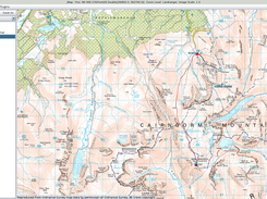 Ordnance Survey Landranger map displaying a route (.gpx file).