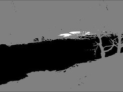 Debug map illustrating motion sensitive and motion detected pixels