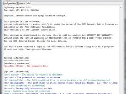 JMyBackup Information Tab