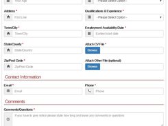 Job Application Employment Form Website Screenshot 1