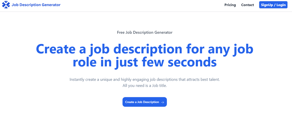 Job Description Generator Screenshot 1