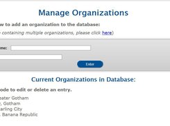 Admin Panel - manage organizations