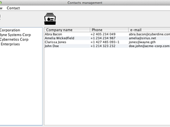 Mac OS:: Contacts manager window
