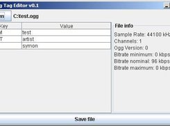 The GUI of the bundled version plugged on joggtageditor API