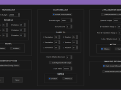 Settings screen for optimizer.