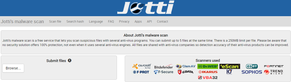 Jotti Screenshot 1