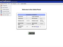 The new Journalness admin panel