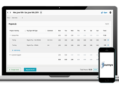 Journyx on laptop and mobile screen