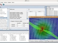 PIV evaluation and vector field display.