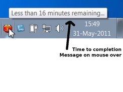 Time to completion - Message on mouse over