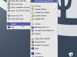 The submenu that contains some application commands.