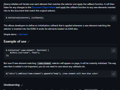 jQuery.initialize Screenshot 1