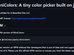 jQuery MiniColors Screenshot 1