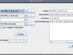 MIDI configuration panel