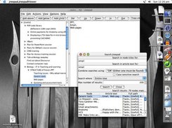 Jreepad on Mac OSX, showing search tool