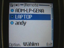 jRemote Device selection on a cellphone