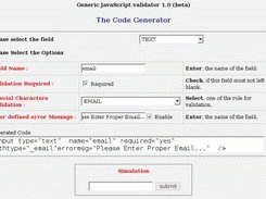 Generic JavaScript Validator's Code Generator