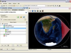 Custom satellite using mission designer to perform a maneuve