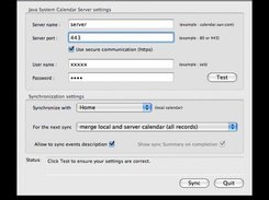 JSCalendarSync v0.45 main window