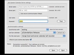 JSCalendarSync v0.75 main window
