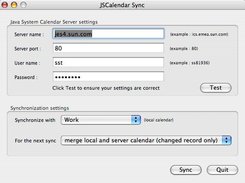 JSCalendarSync v0.1 main window