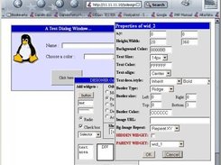 Creating a demo dialog box  (editing a widget's properties)