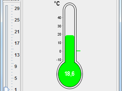 JServiceServer-Example: Temperature Measurement application. Using JFree Chart Thermometer.