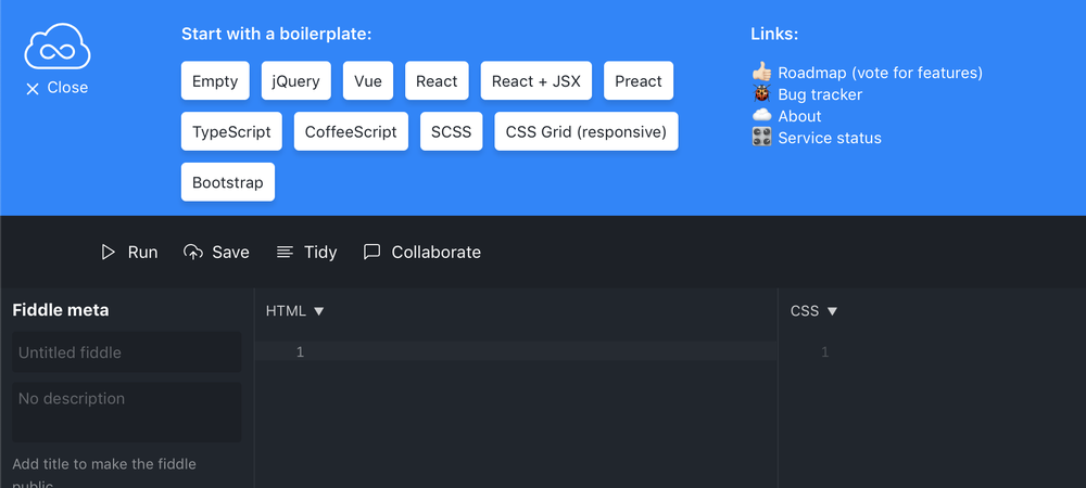 JSFiddle Screenshot 1