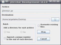 jShrinker Decompression GUI as of version 0.2.0