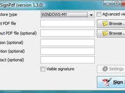 JSignPdf 1.3.0 - simple view with WINDOWS-MY keystore