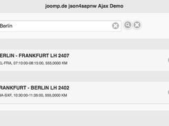 list of results coming from ajax request to sap using the json library json4sapnw