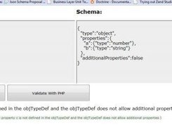 the html client showing an example of schema validation