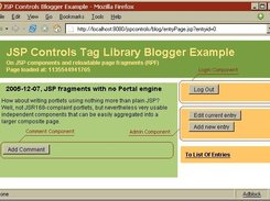 Blogger sample, showcasing JSP Controls Tag Library