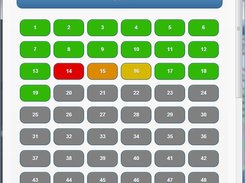 Questions overview: see all questions, see correct answers (green), incorrect (red), correct/incorrect --> shade between red and green