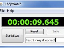 The countdown section of JStopwatchApp