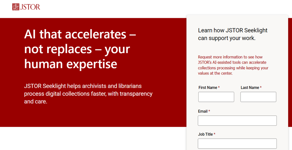 JSTOR Seeklight Screenshot 1