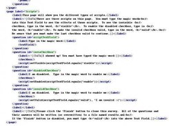 Configuration for the "Scripted Questions" page