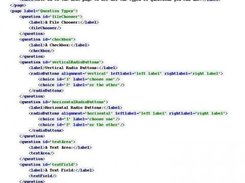 Configuration for the "Question Types" page