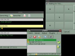 JTalker in action (chat window and Tic-Tac-Toe plugin)