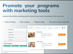 Jumbula offers effective marketing tools to help you boost sales and promptly inform your audiences.