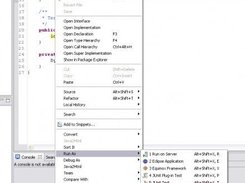 Context menu that shows up with a Java Editor open