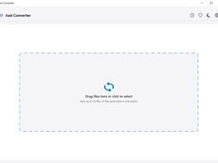 Just Converter home screen with drag-and-drop file upload for fast file conversion.