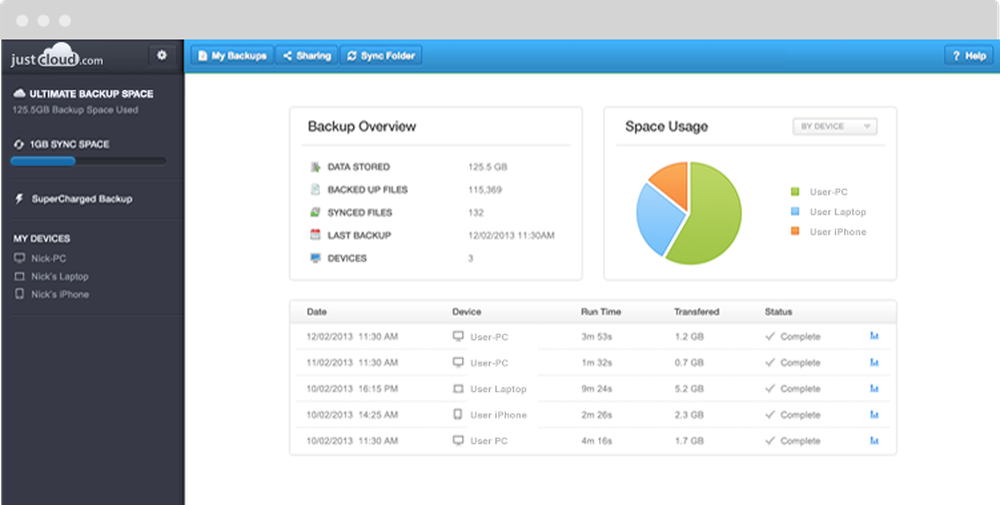 JustCloud Screenshot 1