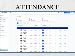 Image showing the attendance section of JustIN application